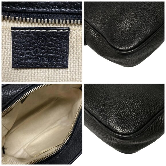 Auth GUCCI Soho Black Leather Shoulder Bag - Picture 13 of 16